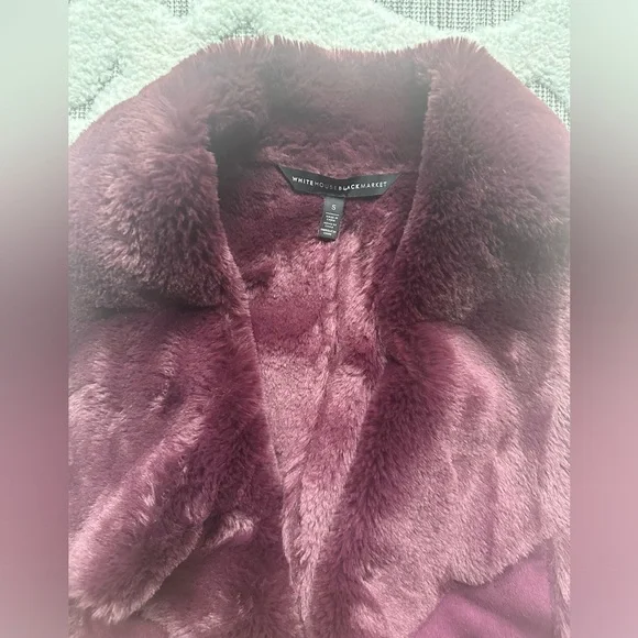 WHBM Wine Fur Vest Sz S - Picture 3 of 6